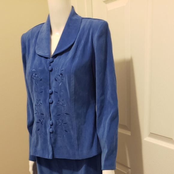 Vintage Miss Dorby 2 pc suit Set Jacket Skirt Size 8 Blue - Picture 7 of 10